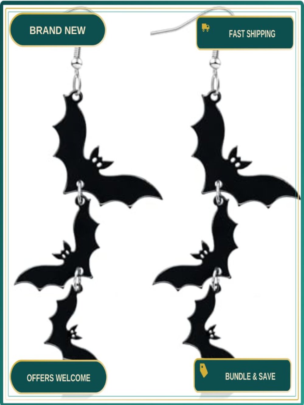 Acrylic Bat Dangle Earrings for Women Halloween Costume Jewelry